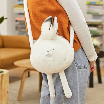 Cute Fluffy White Arctic Hare Bag Crossbody